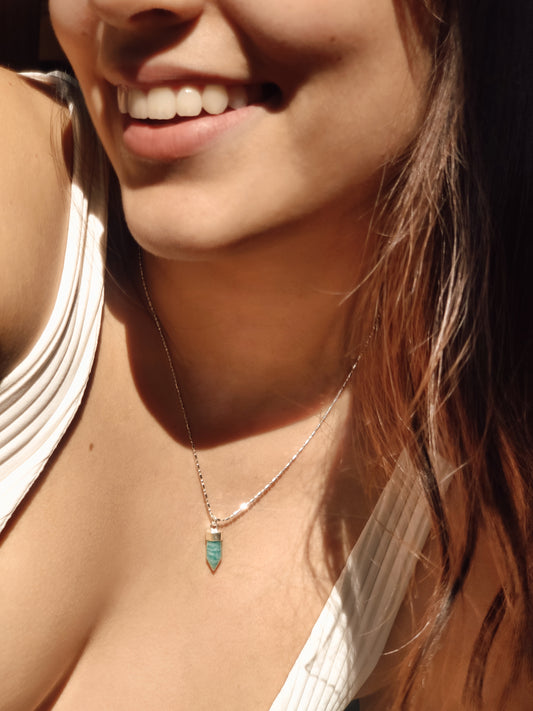 Collar Mini Cuarzo Amazonita
