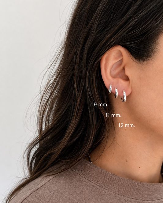 Argollas Bianca huggie 9 MM