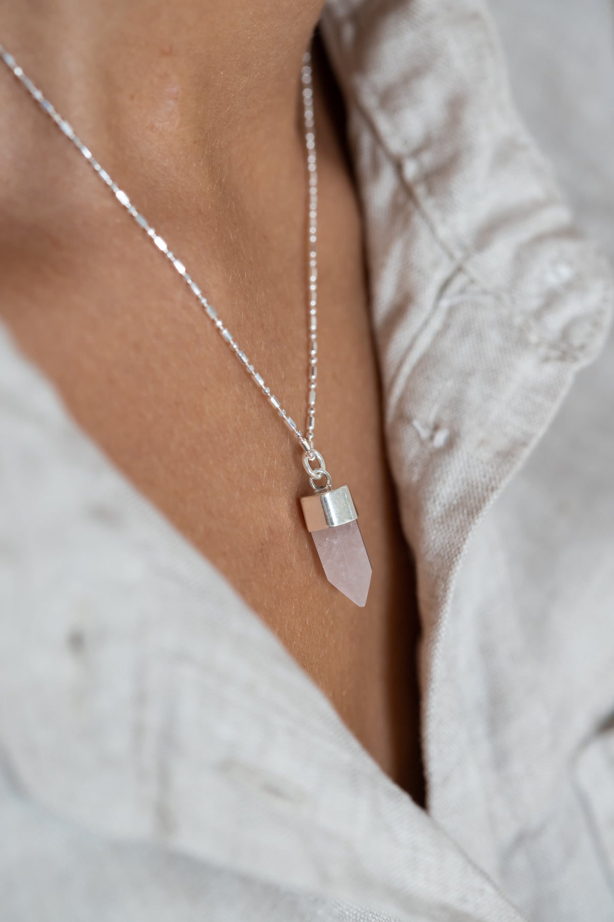 Collar Mini Cuarzo Rosado