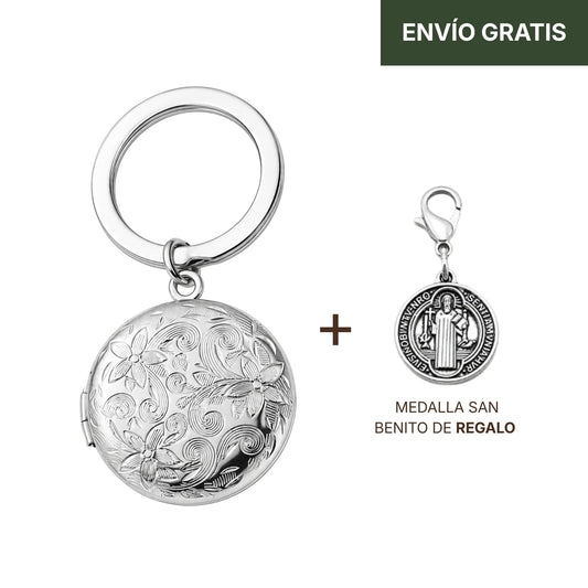 Llavero Recuerdos Flores + Personalización Fotos + Packaging Regalo