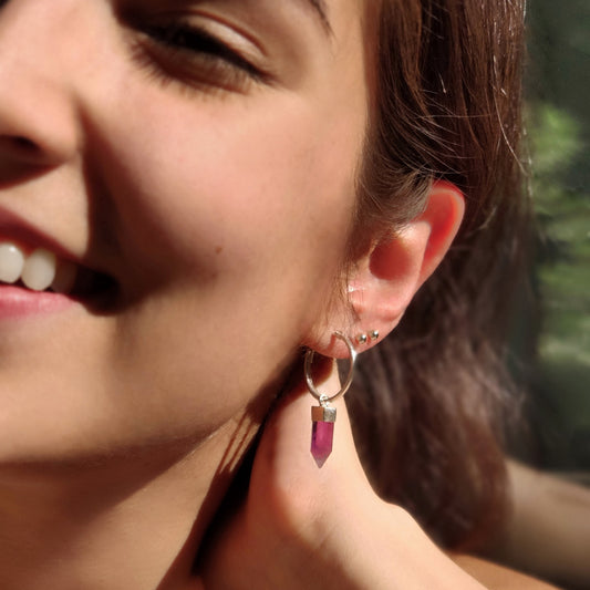 Argollas Cuarzo Amatista