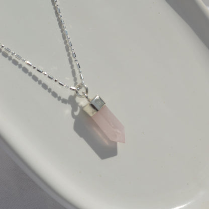 Collar Mini Cuarzo Rosado