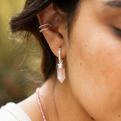 Argollas Cuarzo Rosado