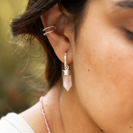 Argollas Cuarzo Rosado