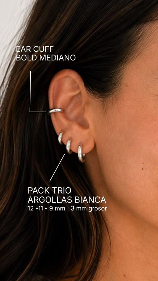 Pack Trío Argollas Bianca huggie